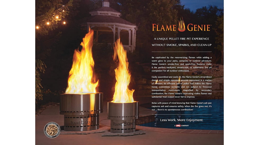 Flame Genie INFERNO Wood Pellet Fire Pit, Stainless Steel, FG-19-SS