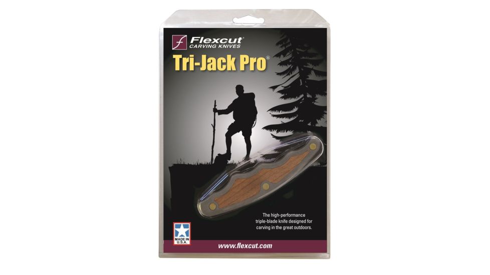 Flexcut Tri-Jack Pro Fixed Blade Knife,4.25in closed,Multitool Blade,Black Alum Handle FLEXJKN95