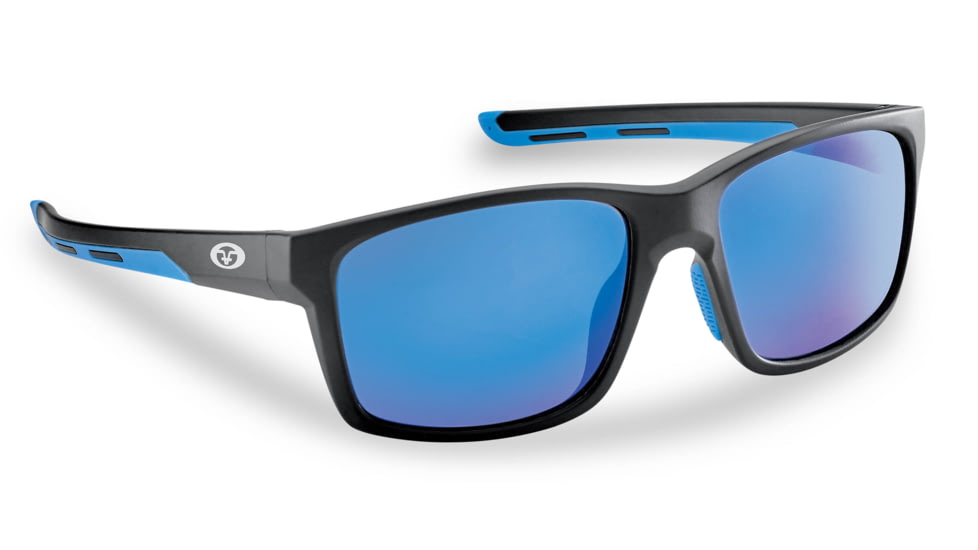 Flying Fisherman 7706BSB Freeline Polarized Sunglasses, Matte Black Frame, Smoke-Blue Mirror Lens, 7706BSB
