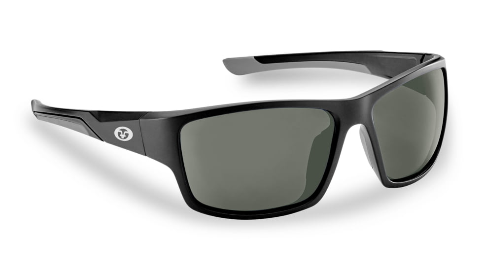 Flying Fisherman 7712BS Sand Bank Polarized Sunglasses, Matte Black Frame, Smoke Lens, 7712BS