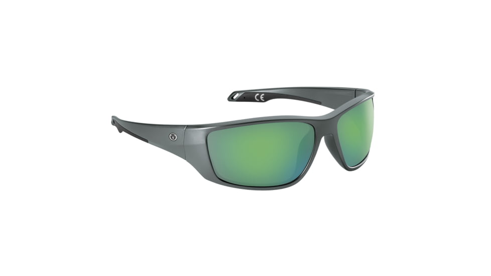 Flying Fisherman 7739GAG Carico Sunglasses, Matte Gray Frame Amber-Green Mirror Lens, Acutint Polarized Lens System, 7739GAG