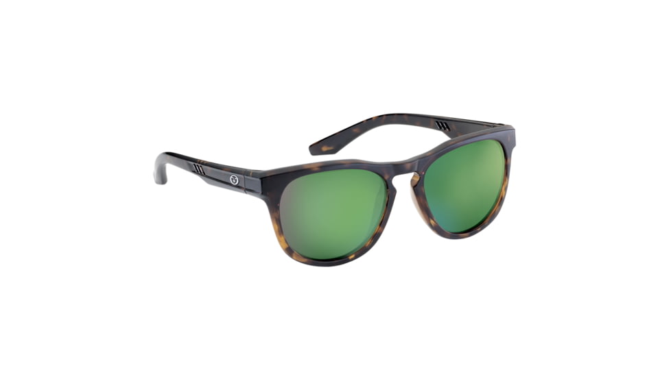 Flying Fisherman 7823TAG Breakers Sunglasses, Tortoise Frame, Green Mirror Lenses, 7823TAG