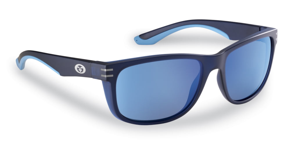 Flying Fisherman 7873NSB Double Header Polarized Sunglasses, Navy Frame, Smoke-Blue Mirror Lens, 7873NSB