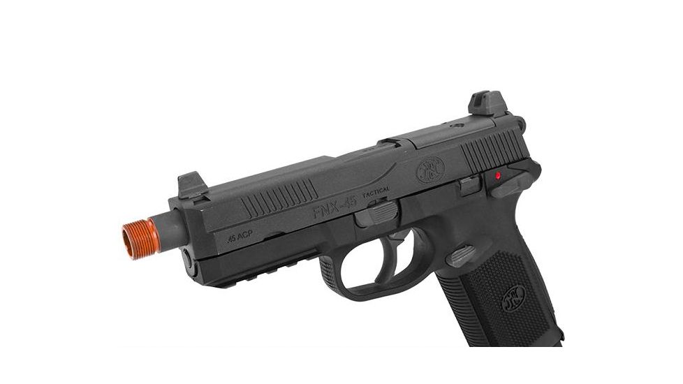 FN Herstal Licensed FNX-45 Tactical Airsoft Gas Blowback Pistol by VFC, Black, Small, 200508 - CB3A-FNS-BK01