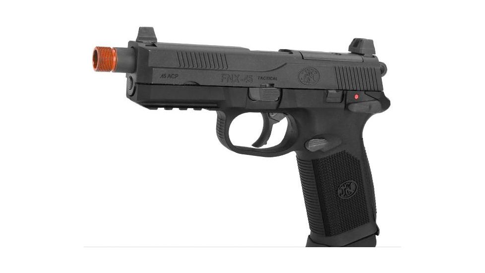 FN Herstal Licensed FNX-45 Tactical Airsoft Gas Blowback Pistol by VFC, Black, Small, 200508 - CB3A-FNS-BK01