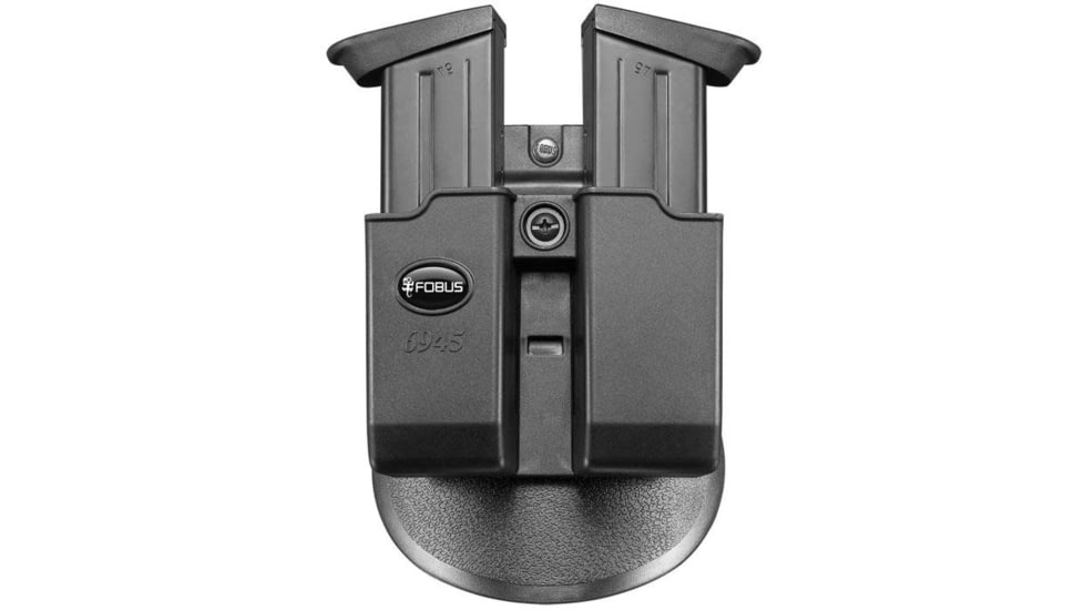 Fobus Double Pistol Magazine Pouch, Single-Stack, .45 Caliber, Black, 6945
