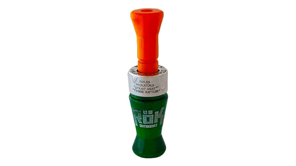 Foiles Timber Rattlr Duck Call Double Reed Grn Prl/org Prl