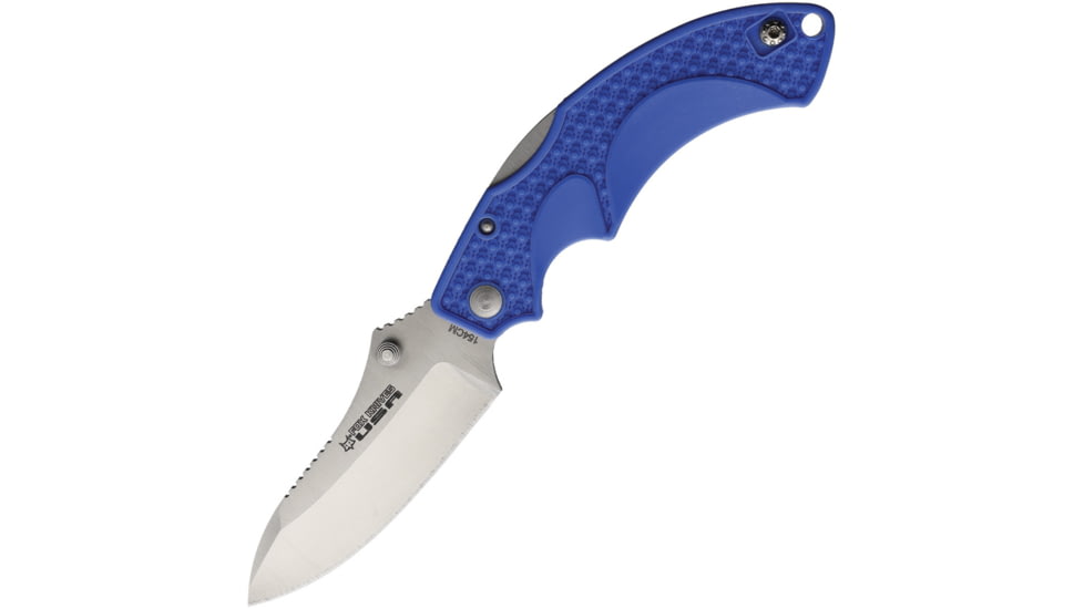 Fox Amico Lockback Blue Folding Knife, 3.63 satin finish 154CM stainless blade, Blue textured nylon handle, 01FX294
