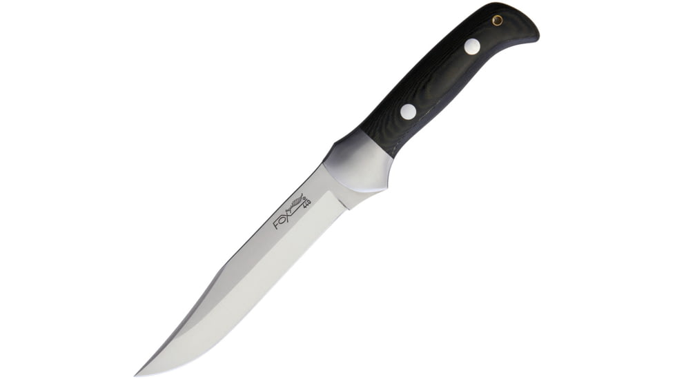 Fox Forest Fixed Blade Knife, 5.13 satin finish 440C stainless clip point blade, Black canvas micarta handle, 02FX105