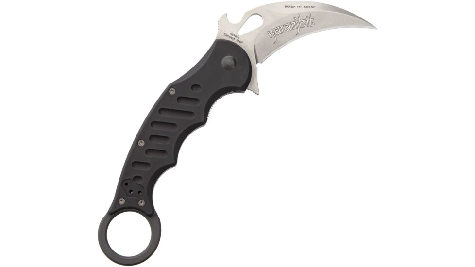 Fox Karambit Black Stonewashed Folding Knife,3in,Stonewash,Black,Aluminum Handle FOX478BSW