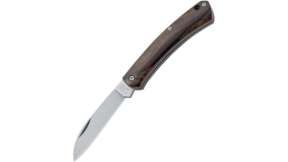Fox Nauta Slip Joint Ziricote Folding Knife, 3.25 satin finish 420C stainless blade, Ziricote wood handle, 01FX883