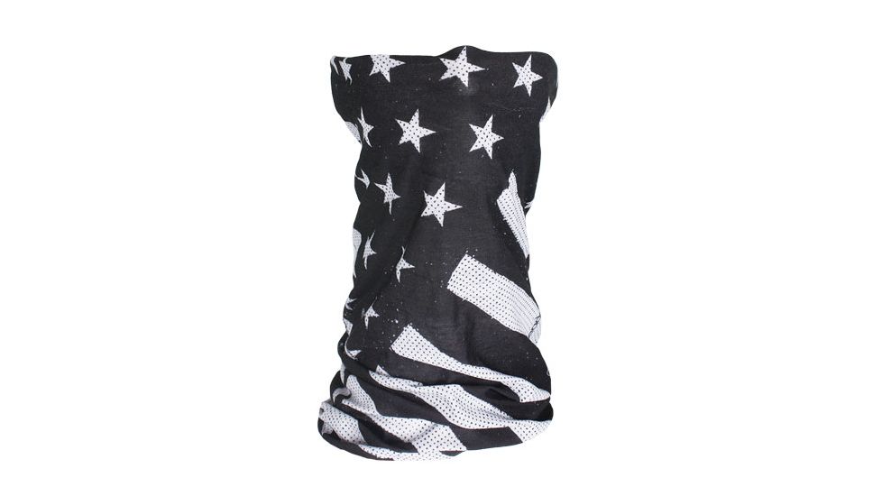 Fox Outdoor Motley Neck Gaiter Polyester, Black and White Flag, 83-900