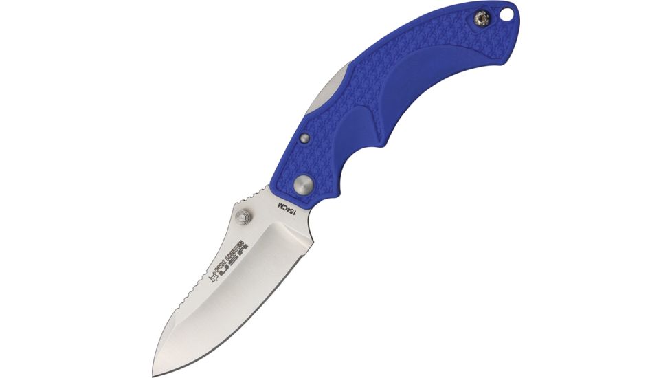 Fox USA Forza Folding Knife,4.625in closed,Stainless Sheepsfoot Blade,Textured Blue Frn Handle FOXFRZSPBL