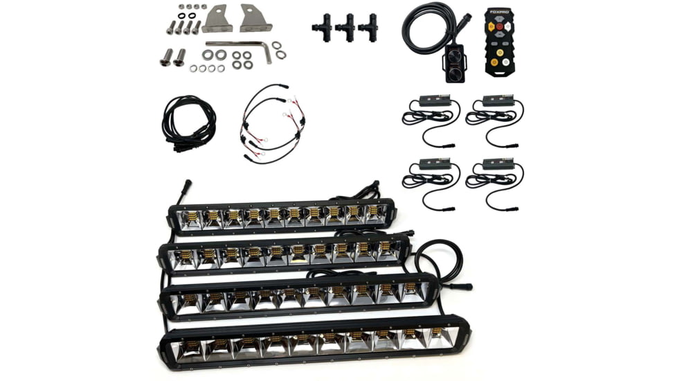 FoxPro Mudcutter Kit Bow Fishing LED Lights, 12V DCOnly Battery, 2000K - 6000K Range, White/Amber, 4-Pack, MUDCT4KIT