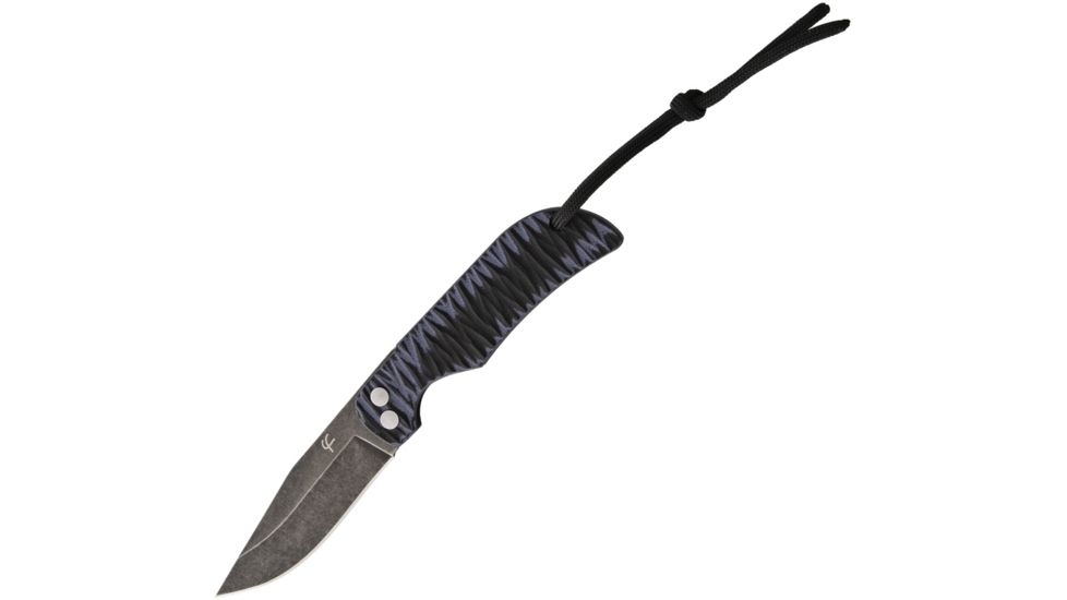 Fred Perrin Folding Neck Knife Grey Folding Knife,2.75in,440C Steel,Clip Point,Grey,G10 Handle FRDPBG10G