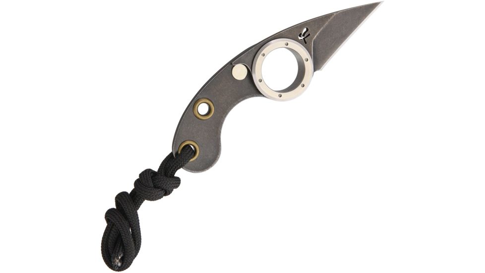 Fred Perrin La Mini Griffe Folding Knife,1.5in,Stainless Steel,Wharncliffe,Black Stonewash,Black Stonewash,Stainless Handle FRDGPLABMINI
