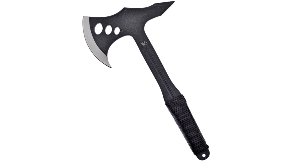 Frost Axe Black Cord Wrap, 7 two-tone finish stainless axe head with 4.25 c, Black rough painted finish stainless handle with b, TX-61B