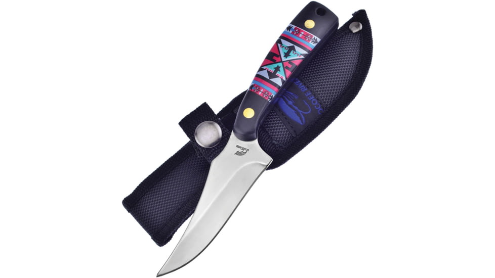 Frost Aztec Skinner Black Knife, 3 satin finish stainless skinner blade, Black synthetic handle, OC-534AB