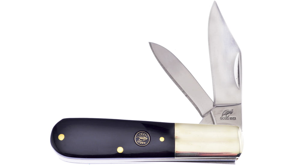 Frost Barlow Buffalo Horn Folding Knife, 3.88in Closed, Mirror 440 Stainless Clip/Pen Blades, Buffalo Horn Handle, OC-163BH