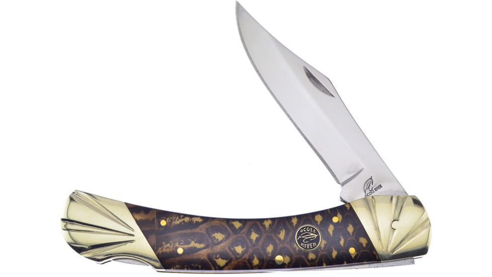 Frost Bear Claw Lockback Snake Skin Ocoee River Folding Knife, Cobra skin pattern resin handle, OC-549CSS