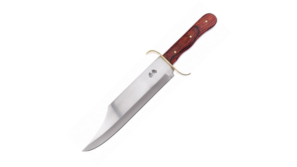 Frost Bowie Pakkawood Knife, 10 satin finish stainless clip point blade, Brown pakkawood handle, CSA-04PW