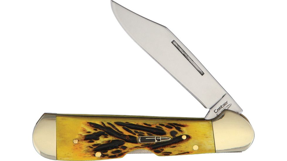 Frost Caliber Midlock Sagebrush Folding Knife,Stainless Steel,Standard Edge,Mirror Polish,Sagebrush,Jigged Bone Handle FCAL151