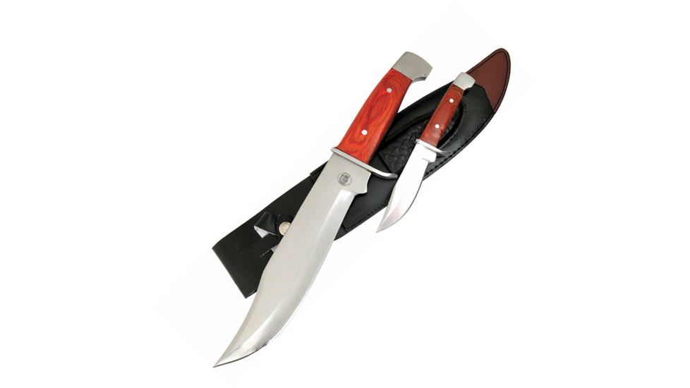 Frost Chipaway Bowie Set Knife, Brown pakkawood handle, CW-184CB