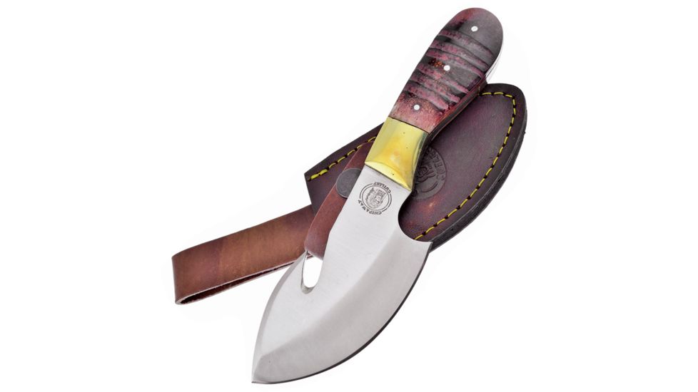 Frost Chipaway Montana Fixed Blade Knife, 4in, Stainless Steel, Standard Edge, Satin, Brown, Bone Handle FCW2210