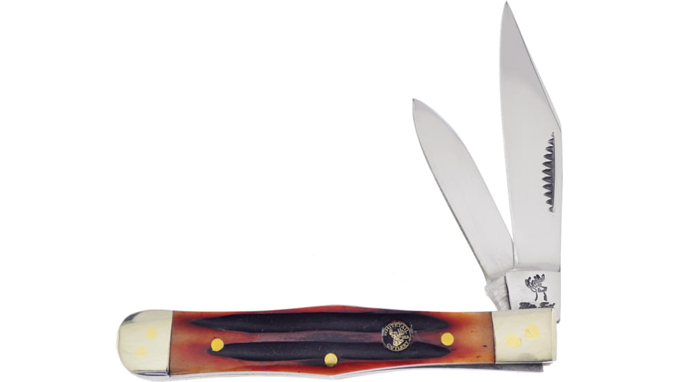 Frost Coke Bottle Autumn Folding Knife, 3in Closed, Mirror Stainless Clip/Pen Blades, Autumn Second Cut Bone Handle, WT-085ASC