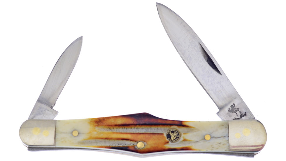 Frost Country Whittler Second Bone Folding Knife, 3.5in Closed, Mirror Stainless Small/Large Pen Blade, Second Cut Bone Handle, WT-382SC