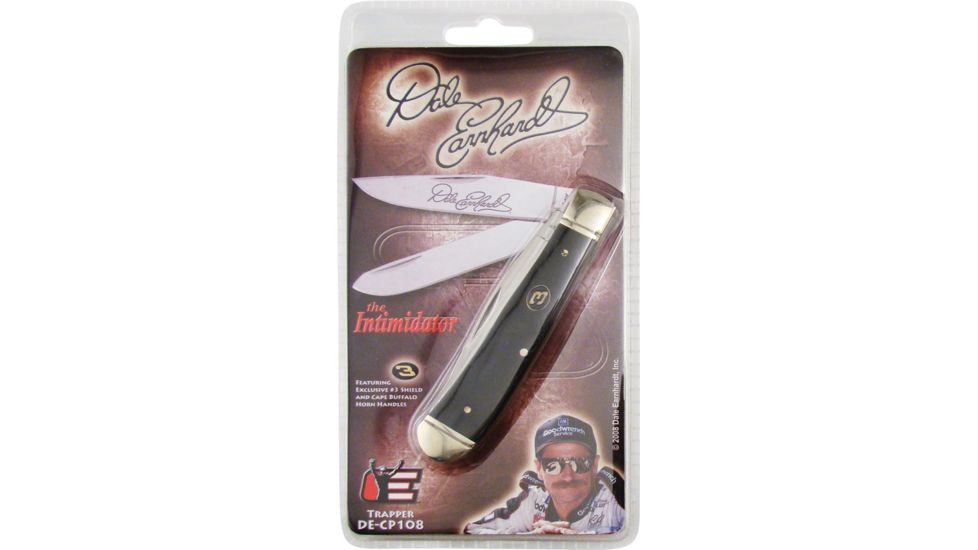 Frost Earnhardt Trapper Folding Knife,Stainless Steel,Clip and Spey,Cape Buffalo Horn Handle FDECP108