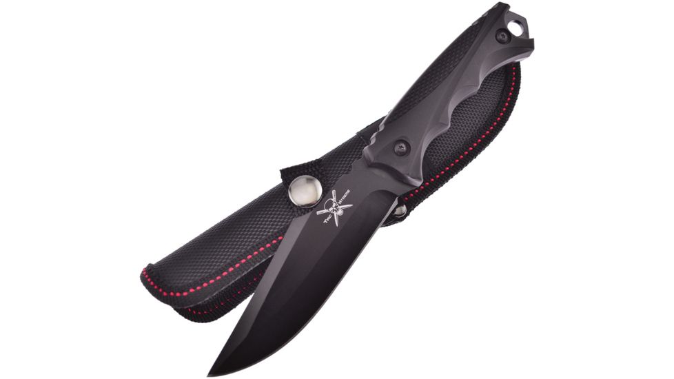 Frost Fixed Blade Full Tang Fixed Blade Knife, 4.5in, 3Cr13 Stainless Steel, Standard Edge, Black Rubber Handle FTX01BB