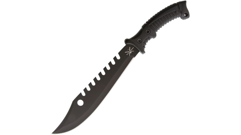Frost Fixed Blade Knife, 10in, 3Cr13 Stainless Steel, Standard Edge, Sawback, Black Handle FTX3117
