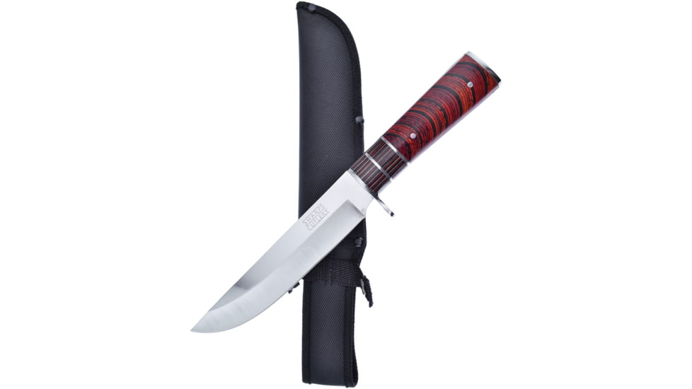 Frost Fixed Blade Knife, 7.5in, 3Cr13 Stainless Steel, Standard Edge, Mirror Polish, Pakkawood Handle FSHP2002