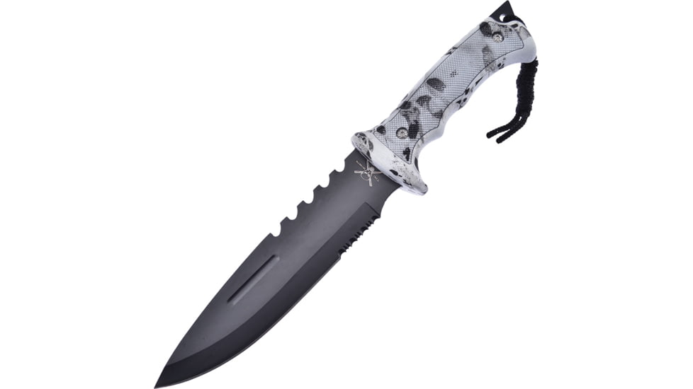 Frost Fixed Blade Skull Camo Fixed Blade Knife, 7in, Sawback, Handle FTX4668WSC