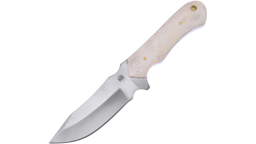 Frost Fixed Blade White Bone Knife, 4.75 satin finish stainless blade, White smooth bone handle, CW-502SB