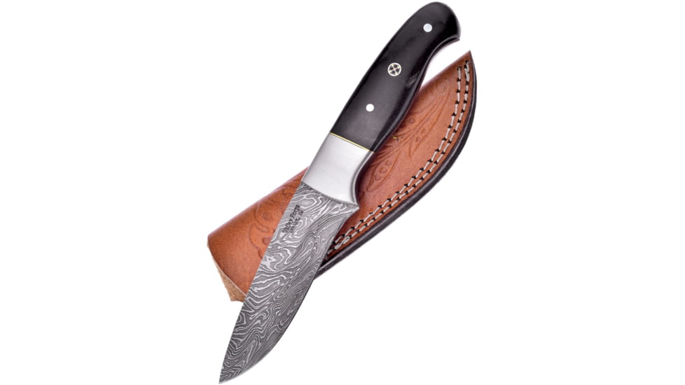 Frost Hunter Knife, 4 Damascus steel blade, Horn handle, VFD-44BH