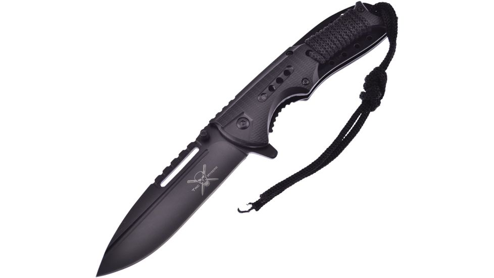 Frost Linerlock A/O Black Folding Knife,3.75in,3Cr13 Stainless Steel,Standard Edge,Black Handle FTX940