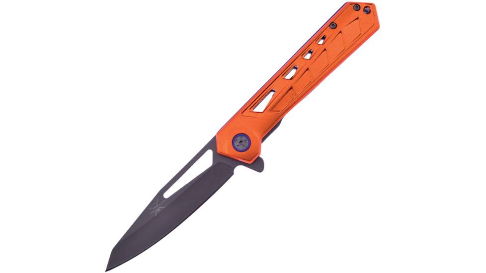 Frost A/O 3Cr13 Folding Knife, 4.75in Closed, 3.75in Gray Coated 3Cr13 Stainless Blade, Orange Aluminum Handle, TX-57OG