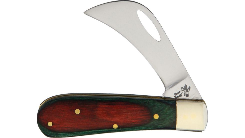 Frost Little Hawkbill Frostwood Folding Knife,Stainless Steel,Standard Edge,Mirror Polish,Frostwood Handle F14478FW