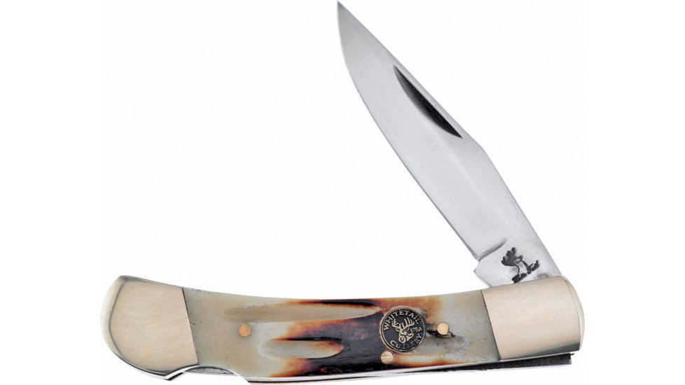 Frost Lockback Whitetail Cutlery Folding Knife, 2.75in mirror finish stainless clip point blade, Second cut bone handle, WT-536SC