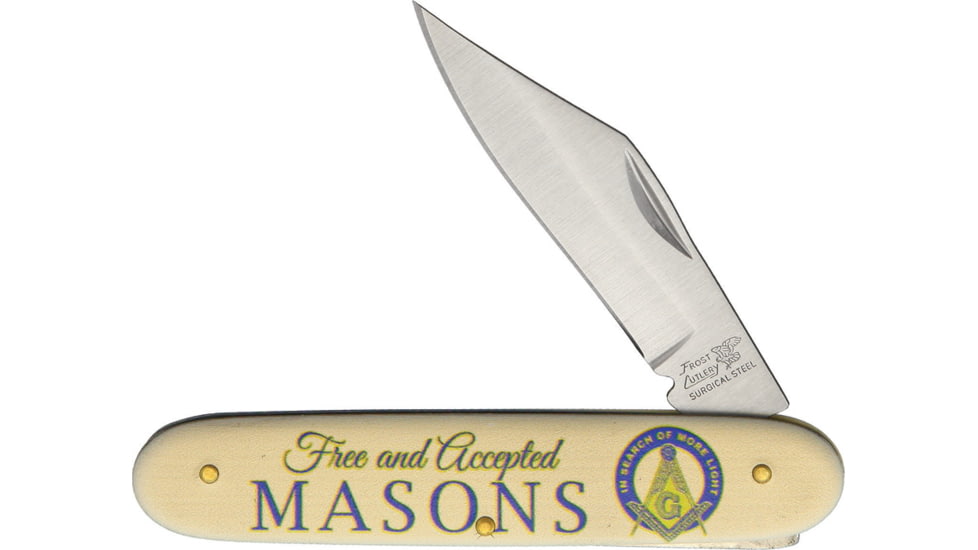 Frost Masons Folder Novelty Folding Knife, Ivory POM handle, N-MAS2
