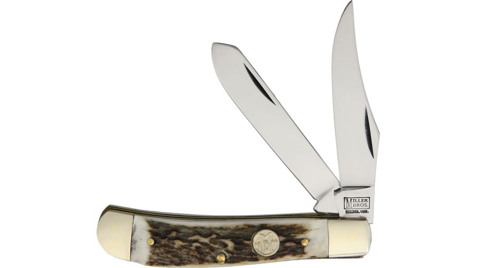 Frost Miller Brothers Bullet Trapper Folding Knife,Clip and Spey,Deer Stag Handle FMBS024DS
