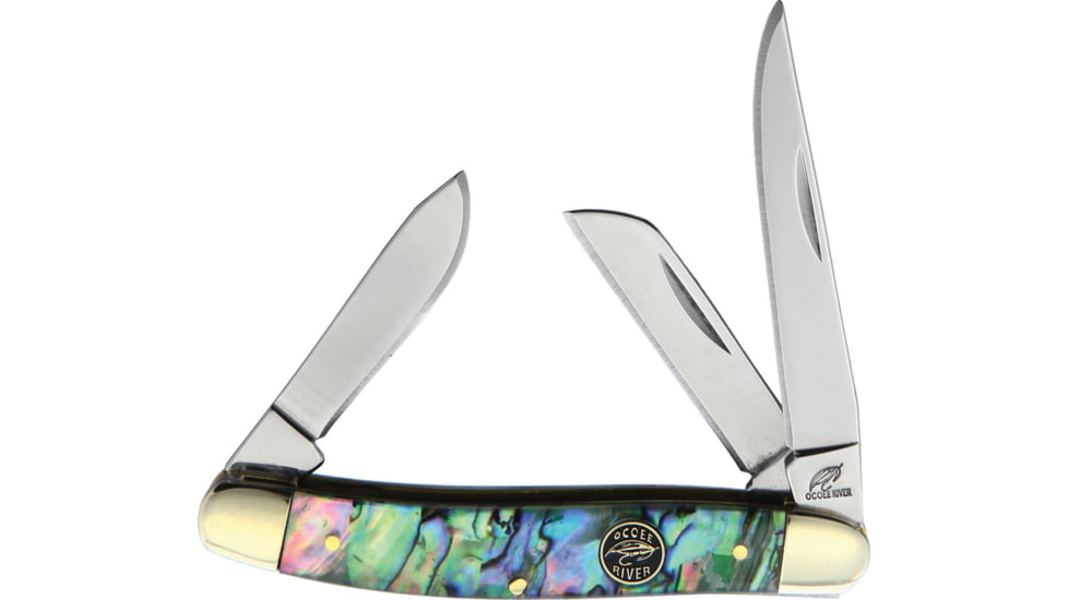 Frost Mini Stockman Abalone Ocoee River Folding Knife, Abalone handle, OC-509AB