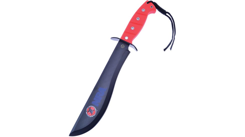 Frost NRA Quicksilver Bowie Fixed Blade Knife, 10in, Stainless Steel, Standard Edge, Black FNRAQS580RD
