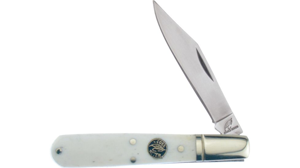Frost Ocoee Barlow White Folding Knife,Stainless Clip Blade, White Smooth Bone Handle FOC589WSB