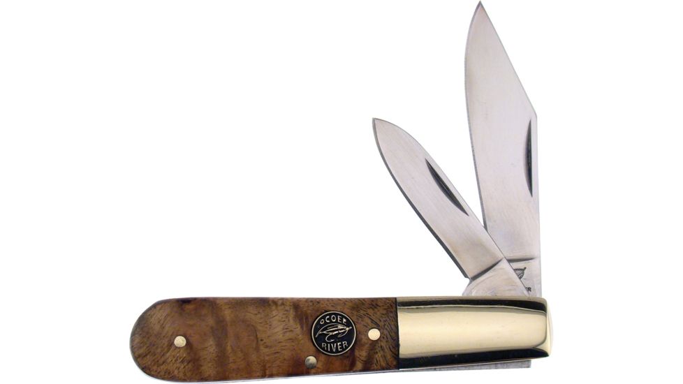Frost Ocoee River Barlow Folding Knife,Stainless Clip and Pen Blade, Desert Wood Handle FOC163DW