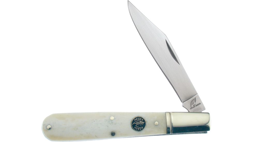 Frost Ocoee River Barlow Folding Knife,Stainless Clip Blade, White Smooth Bone Handle FOC588WSB