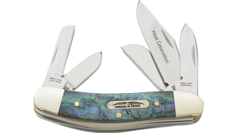 Frost Parker-Sowbelly Folding Knife,Stainless Blade, Imitation Abalone Handle FPF003IAB