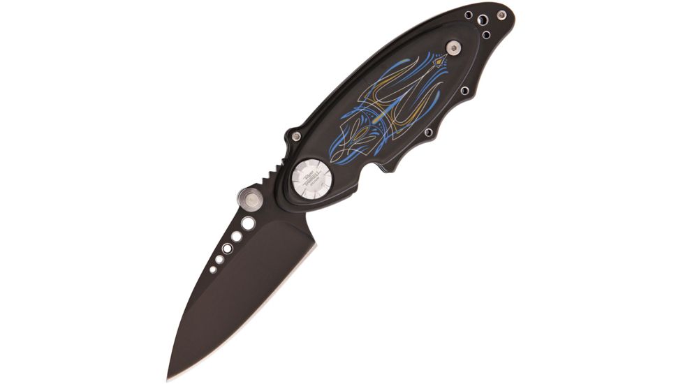 Frost Russ Farrell Bl Pinstripe Tac Folding Knife,2.625in,Stainless Steel,Black Stainless Handle FRF3